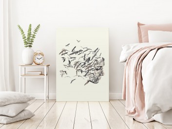 Uciekające myśli - nowoczesny obraz na płótnie - 50x70 cm