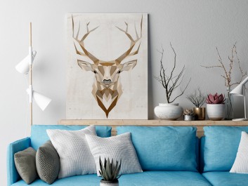 Jeleń szlachetny - nowoczesny obraz na płótnie - 50x70 cm