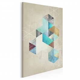 Heksagonalny przypływ - nowoczesny obraz na płótnie - 50x70 cm Heksagonalny przypływ - nowoczesny obraz na płótnie - 50x70 cm