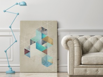Heksagonalny przypływ - nowoczesny obraz na płótnie - 50x70 cm Heksagonalny przypływ - nowoczesny obraz na płótnie - 50x70 cm