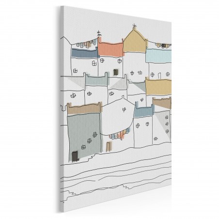 Zamki na piasku - nowoczesny obraz na płótnie - 50x70 cm