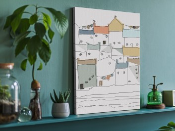 Zamki na piasku - nowoczesny obraz na płótnie - 50x70 cm