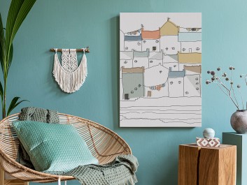 Zamki na piasku - nowoczesny obraz na płótnie - 50x70 cm