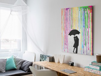 Miłosny skafander - nowoczesny obraz na płótnie - 50x70 cm Miłosny skafander - nowoczesny obraz na płótnie - 50x70 cm