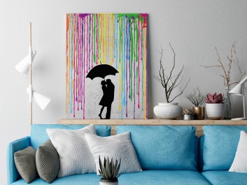 Miłosny skafander - nowoczesny obraz na płótnie - 50x70 cm Miłosny skafander - nowoczesny obraz na płótnie - 50x70 cm