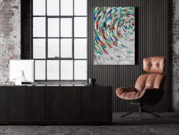 Alabastrowa tafla - nowoczesny obraz na płótnie - 50x70 cm Alabastrowa tafla - nowoczesny obraz na płótnie - 50x70 cm