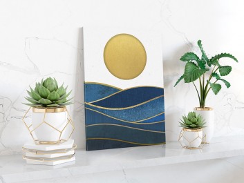 Atramentowe ukojenie - nowoczesny obraz do sypialni - 50x70 cm