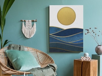 Atramentowe ukojenie - nowoczesny obraz do sypialni - 50x70 cm