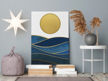 Atramentowe ukojenie - nowoczesny obraz do sypialni - 50x70 cm