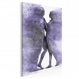 Metafizyka miłości we fioletach - nowoczesny obraz na płótnie - 50x70 cm