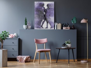 Metafizyka miłości we fioletach - nowoczesny obraz na płótnie - 50x70 cm Metafizyka miłości we fioletach - nowoczesny obraz na płótnie - 50x70 cm