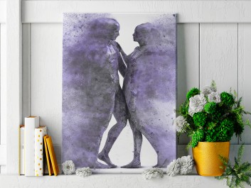 Metafizyka miłości we fioletach - nowoczesny obraz na płótnie - 50x70 cm Metafizyka miłości we fioletach - nowoczesny obraz na płótnie - 50x70 cm