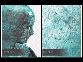 Metafizyka miłości w turkusach - nowoczesny obraz na płótnie - 50x70 cm