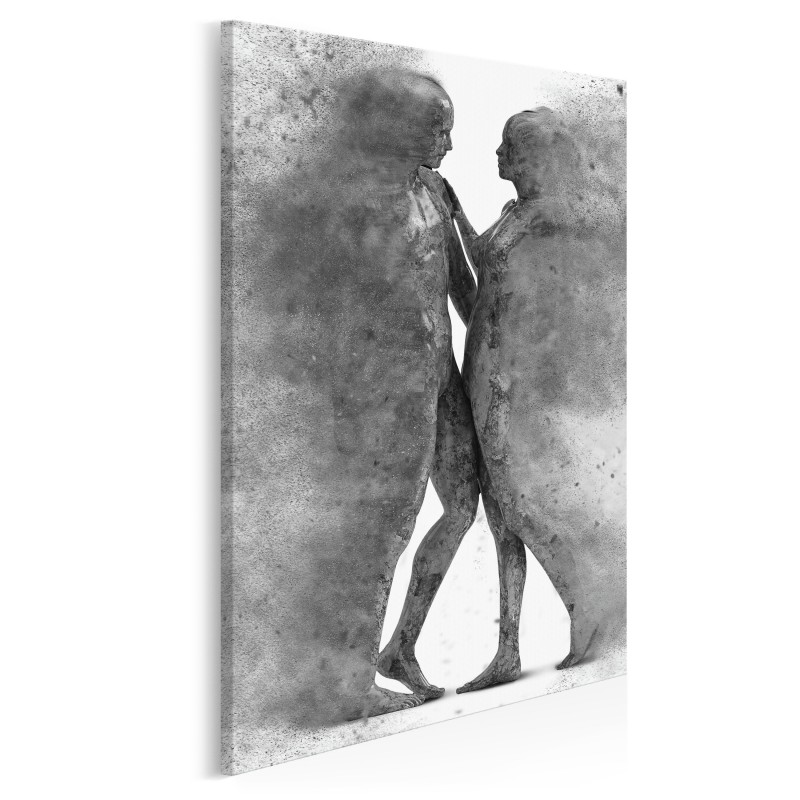 Metafizyka miłości w szarościach - nowoczesny obraz na płótnie - 50x70 cm