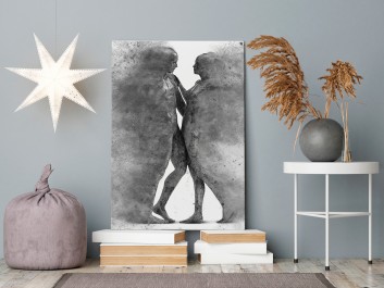 Metafizyka miłości w szarościach - nowoczesny obraz na płótnie - 50x70 cm Metafizyka miłości w szarościach - nowoczesny obraz na płótnie - 50x70 cm