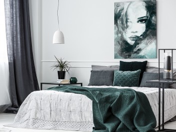 Dusza z antracytu - nowoczesny obraz na płótnie - 50x70 cm