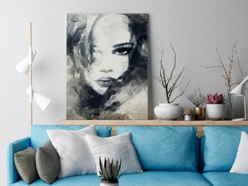 Dusza z antracytu - nowoczesny obraz na płótnie - 50x70 cm Dusza z antracytu - nowoczesny obraz na płótnie - 50x70 cm