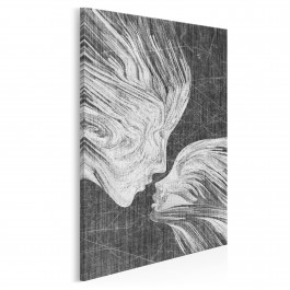 Taniec żywiołów w szarościach - nowoczesny obraz na płótnie - 50x70 cm