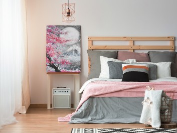 Święto Hanami - nowoczesny obraz na płótnie - 50x70 cm