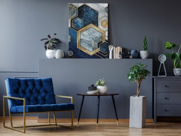 Szafirowy sygnet - nowoczesny obraz na płótnie - 50x70 cm