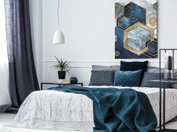 Szafirowy sygnet - nowoczesny obraz na płótnie - 50x70 cm