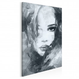 Dusza z antracytu w szarościach - nowoczesny obraz na płótnie - 50x70 cm