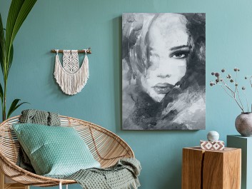 Dusza z antracytu w szarościach - nowoczesny obraz na płótnie - 50x70 cm