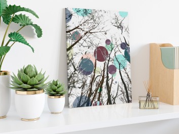 Spotkanie planet - nowoczesny obraz na płótnie - 50x70 cm Spotkanie planet - nowoczesny obraz na płótnie - 50x70 cm