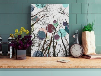 Spotkanie planet - nowoczesny obraz na płótnie - 50x70 cm Spotkanie planet - nowoczesny obraz na płótnie - 50x70 cm