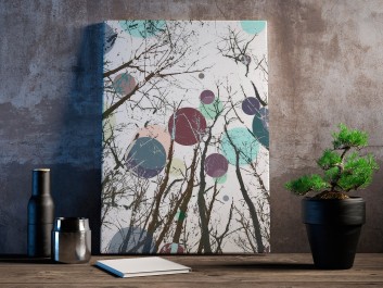 Spotkanie planet - nowoczesny obraz na płótnie - 50x70 cm Spotkanie planet - nowoczesny obraz na płótnie - 50x70 cm