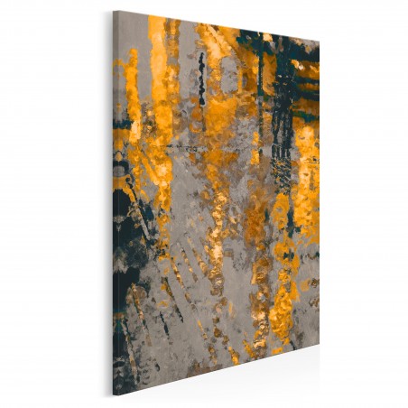 Odbicie słonecznego miasta - nowoczesny obraz na płótnie - 50x70 cm