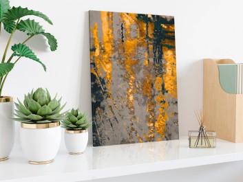 Odbicie słonecznego miasta - nowoczesny obraz na płótnie - 50x70 cm Odbicie słonecznego miasta - nowoczesny obraz na płótnie - 50x70 cm