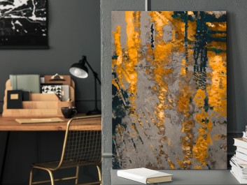 Odbicie słonecznego miasta - nowoczesny obraz na płótnie - 50x70 cm Odbicie słonecznego miasta - nowoczesny obraz na płótnie - 50x70 cm