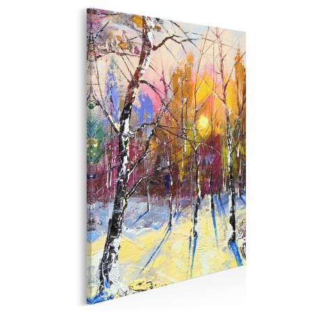 Zimowy poranek - nowoczesny obraz do salonu - 50x70 cm