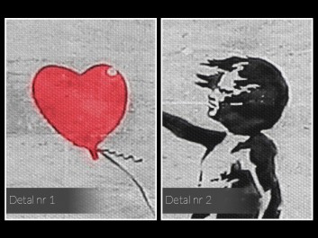 Banksy - Dziewczynka  - nowoczesny obraz na płótnie - 50x70 cm Banksy - Dziewczynka  - nowoczesny obraz na płótnie - 50x70 cm