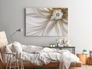 Biały impresariat - nowoczesny obraz do sypialni - 120x80 cm Biały impresariat - nowoczesny obraz do sypialni - 120x80 cm