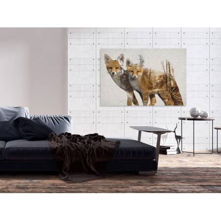 Rudozłota brać - nowoczesny obraz na płótnie - 120x80 cm