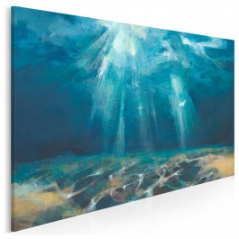 Szlachetny akwamaryn - nowoczesny obraz do salonu - 120x80 cm