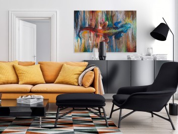 Wibracje Zanzibaru - nowoczesny obraz do salonu - 120x80 cm Wibracje Zanzibaru - nowoczesny obraz do salonu - 120x80 cm