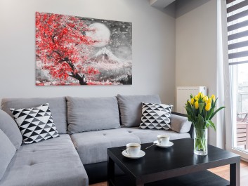 Święto O-bon - nowoczesny obraz do sypialni - 120x80 cm