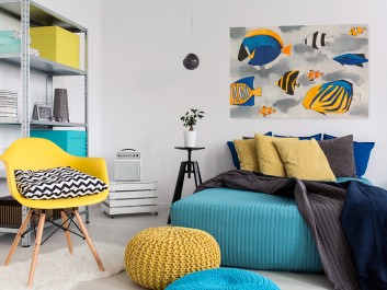 Podwodny świat - nowoczesny obraz na płótnie - 120x80 cm Podwodny świat - nowoczesny obraz na płótnie - 120x80 cm