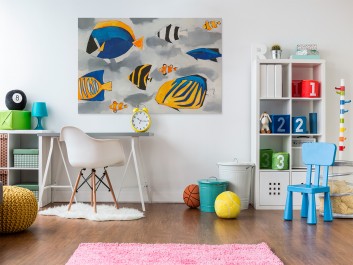 Podwodny świat - nowoczesny obraz na płótnie - 120x80 cm Podwodny świat - nowoczesny obraz na płótnie - 120x80 cm