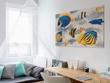 Podwodny świat - nowoczesny obraz na płótnie - 120x80 cm Podwodny świat - nowoczesny obraz na płótnie - 120x80 cm