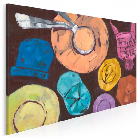Czapki z głów - nowoczesny obraz do sypialni - 120x80 cm