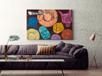 Czapki z głów - nowoczesny obraz do sypialni - 120x80 cm Czapki z głów - nowoczesny obraz do sypialni - 120x80 cm