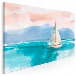 Samotny rejs - nowoczesny obraz do sypialni - 120x80 cm