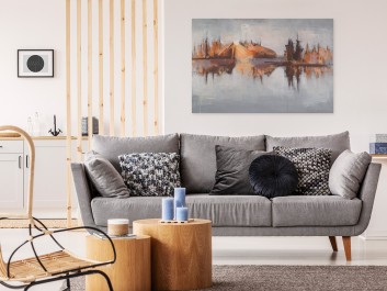 Tafla melancholii - nowoczesny obraz do sypialni - 120x80 cm