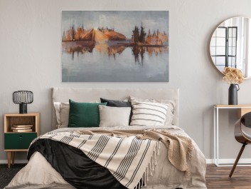 Tafla melancholii - nowoczesny obraz do sypialni - 120x80 cm