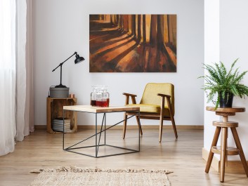 Leśne miraże - nowoczesny obraz do salonu - 120x80 cm