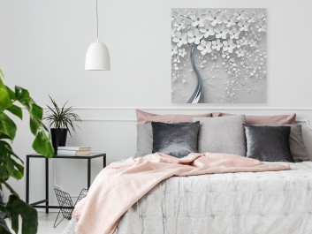 Srebrne gody - nowoczesny obraz na płótnie - 80x80 cm Srebrne gody - nowoczesny obraz na płótnie - 80x80 cm